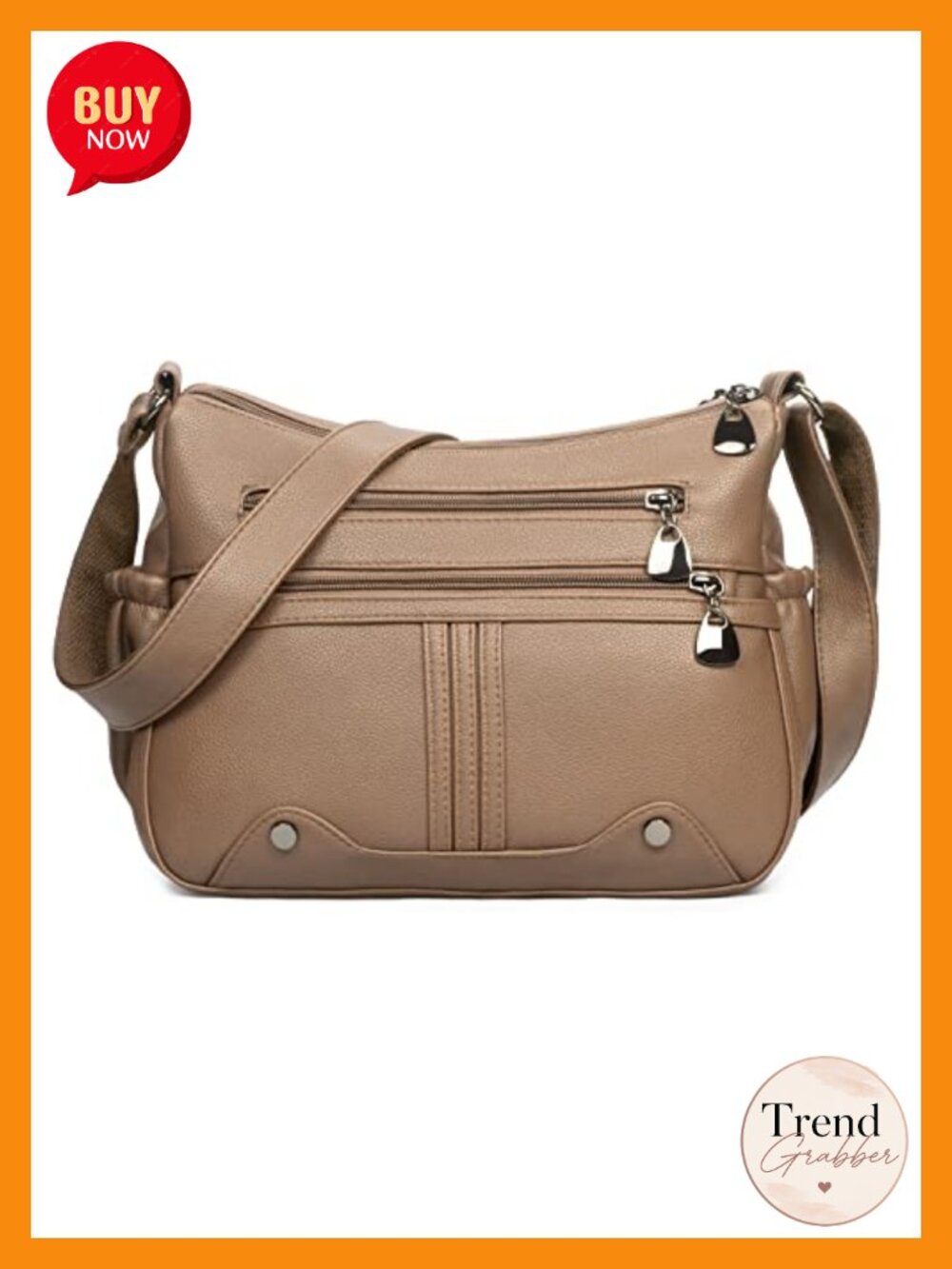 Women PU Leather Shoulder Handbag Multi Pocket Crossbody Tote Satchel